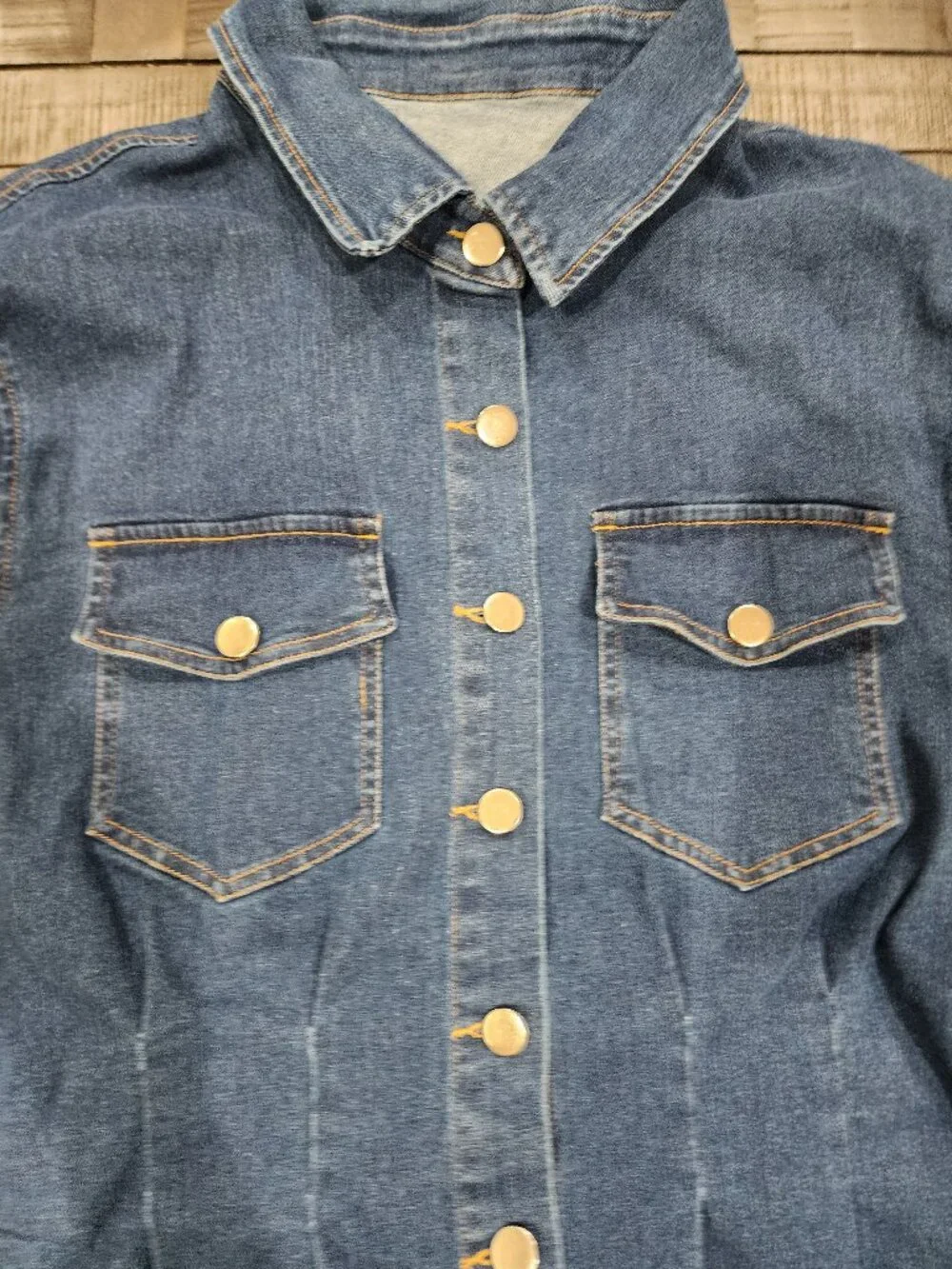 NWT WOMEN'S DENIM DRESS-JEAN STRETCH-BUTTON DOWN-SIZE XL - Picture 3 of 3